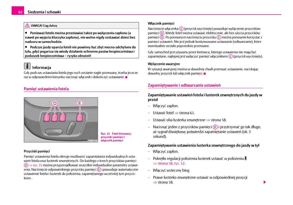 Skoda Superb I 1 instrukcja obslugi / page 63