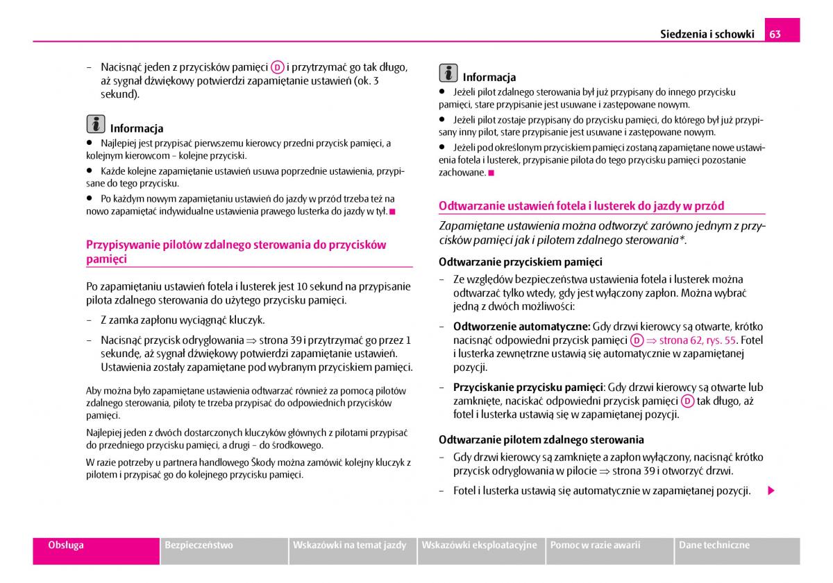 Skoda Superb I 1 instrukcja obslugi / page 64