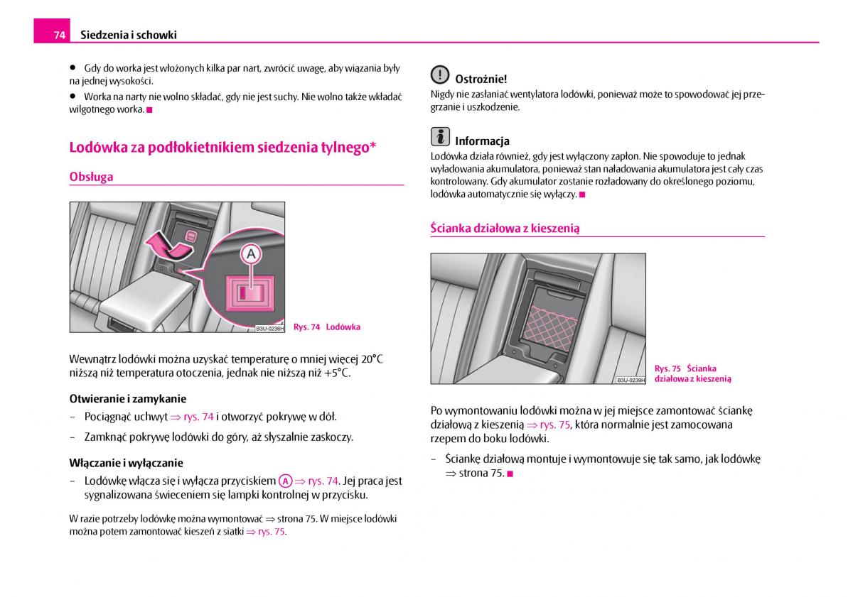 Skoda Superb I 1 instrukcja obslugi / page 75