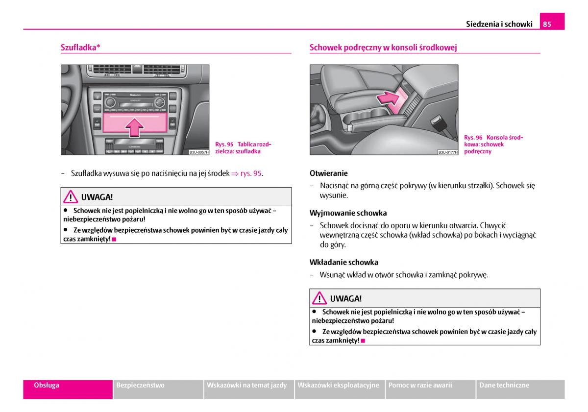 Skoda Superb I 1 instrukcja obslugi / page 86