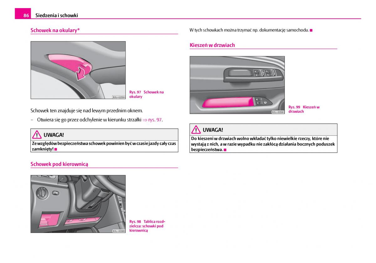 Skoda Superb I 1 instrukcja obslugi / page 87