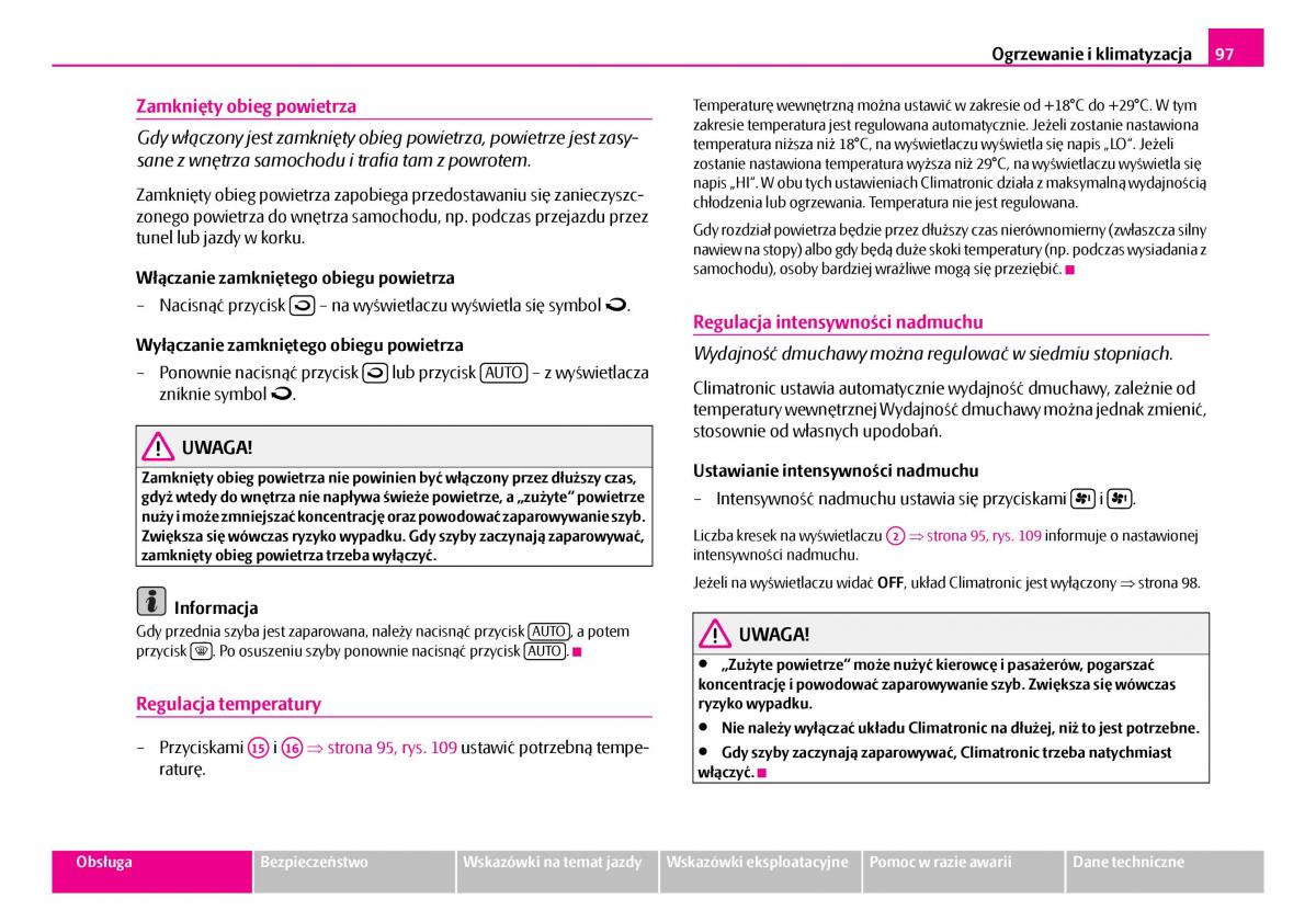 Skoda Superb I 1 instrukcja obslugi / page 98