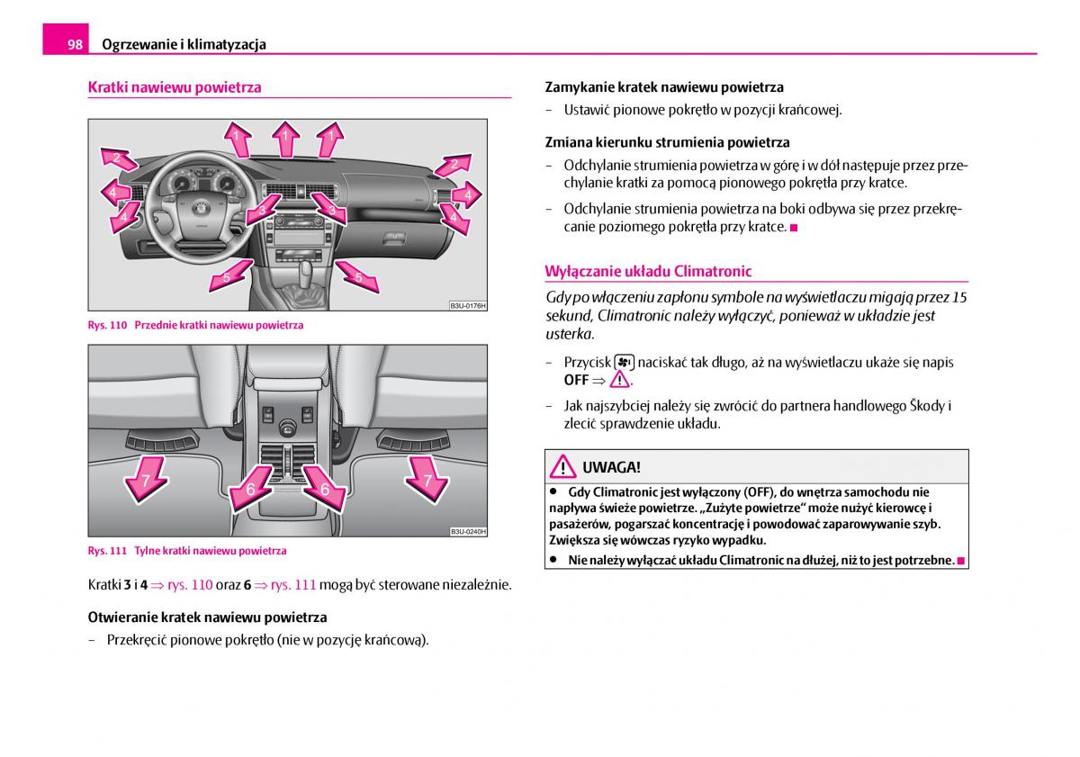 Skoda Superb I 1 instrukcja obslugi / page 99