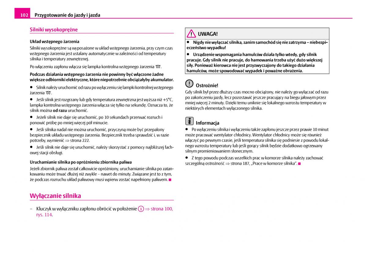 Skoda Superb I 1 instrukcja obslugi / page 103