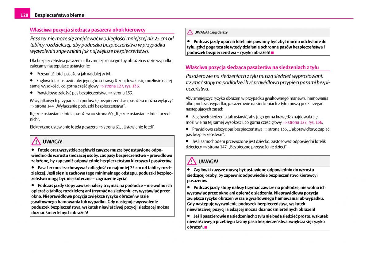 Skoda Superb I 1 instrukcja obslugi / page 129