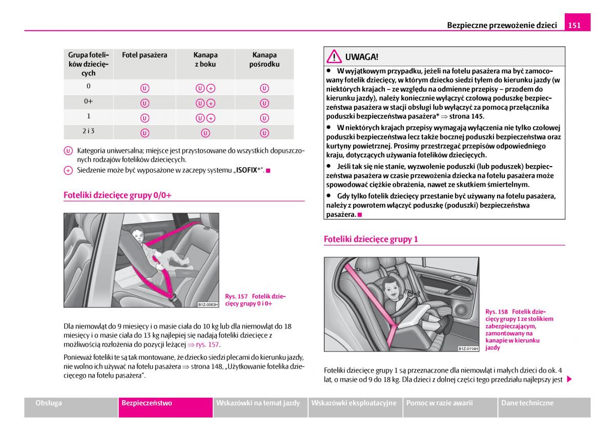 Skoda Superb I 1 instrukcja obslugi / page 152