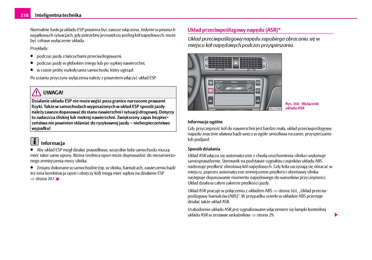 Skoda Superb I 1 instrukcja obslugi / page 159