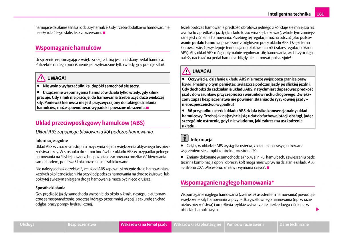 Skoda Superb I 1 instrukcja obslugi / page 162