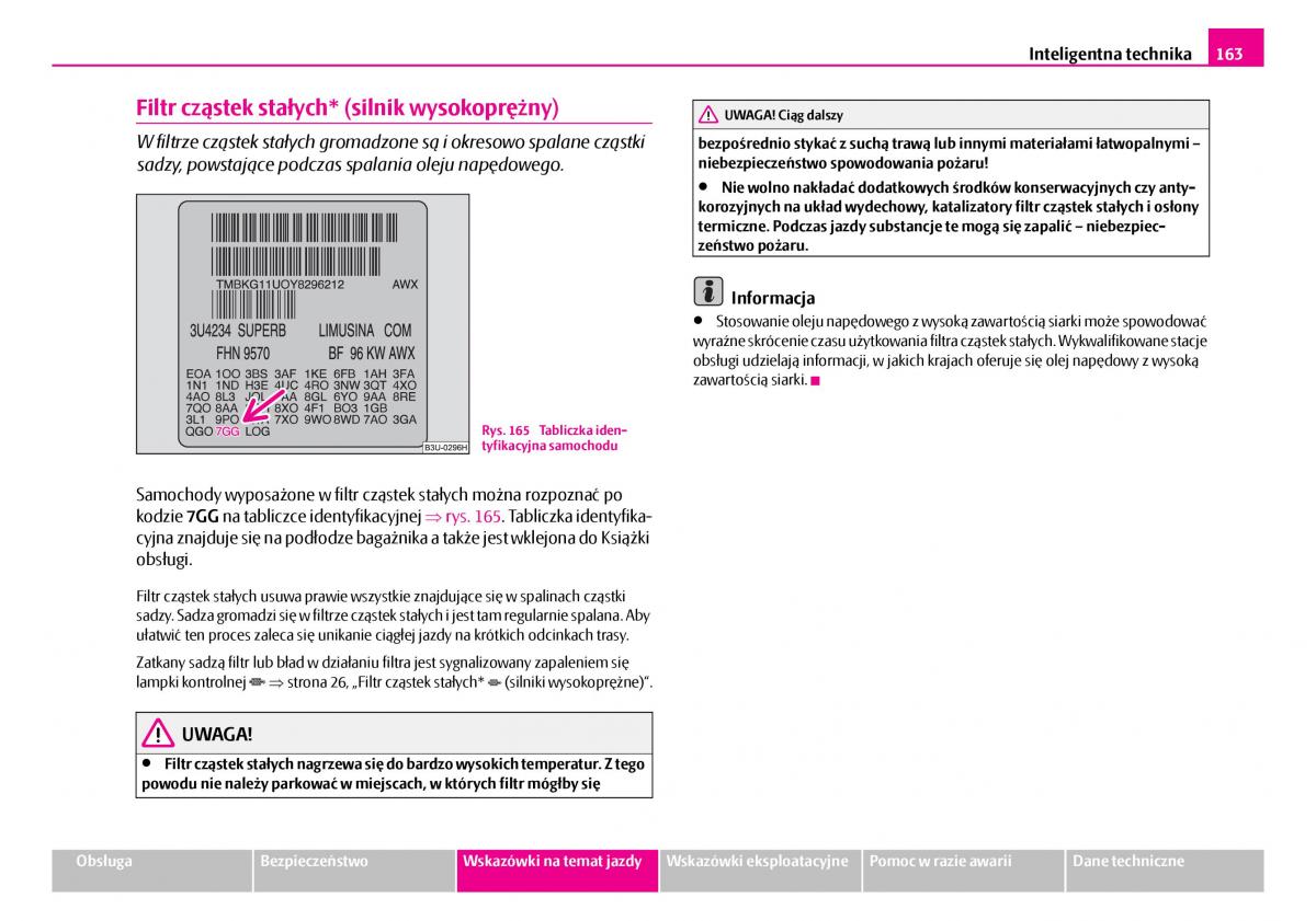 Skoda Superb I 1 instrukcja obslugi / page 164