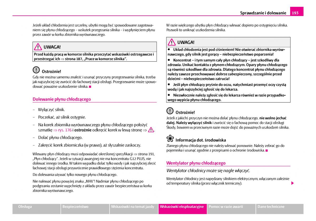 Skoda Superb I 1 instrukcja obslugi / page 194