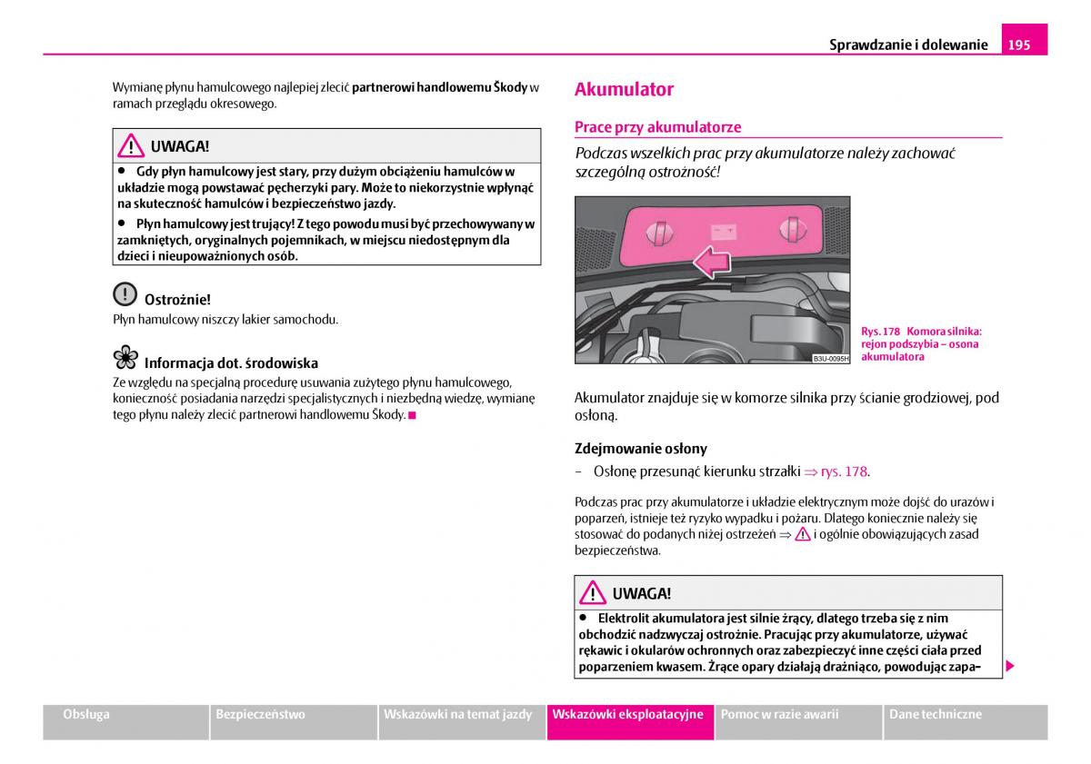 Skoda Superb I 1 instrukcja obslugi / page 196