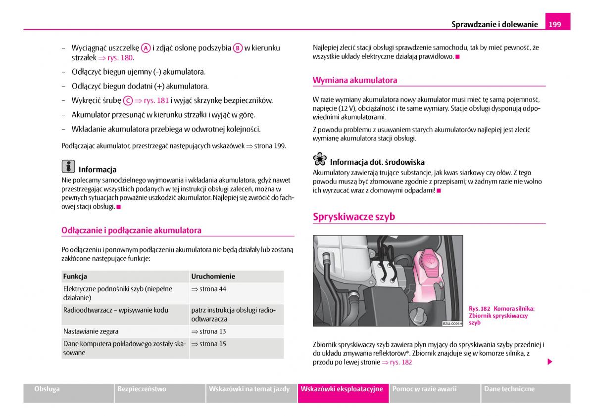 Skoda Superb I 1 instrukcja obslugi / page 200