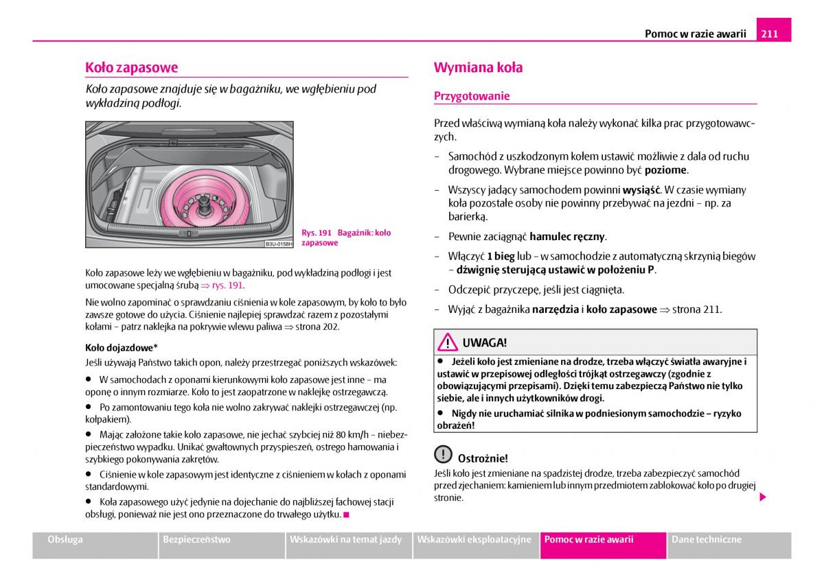 Skoda Superb I 1 instrukcja obslugi / page 212