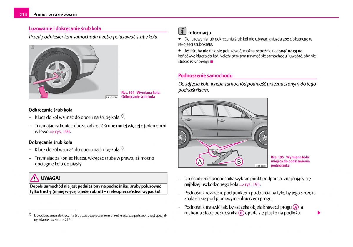 Skoda Superb I 1 instrukcja obslugi / page 215