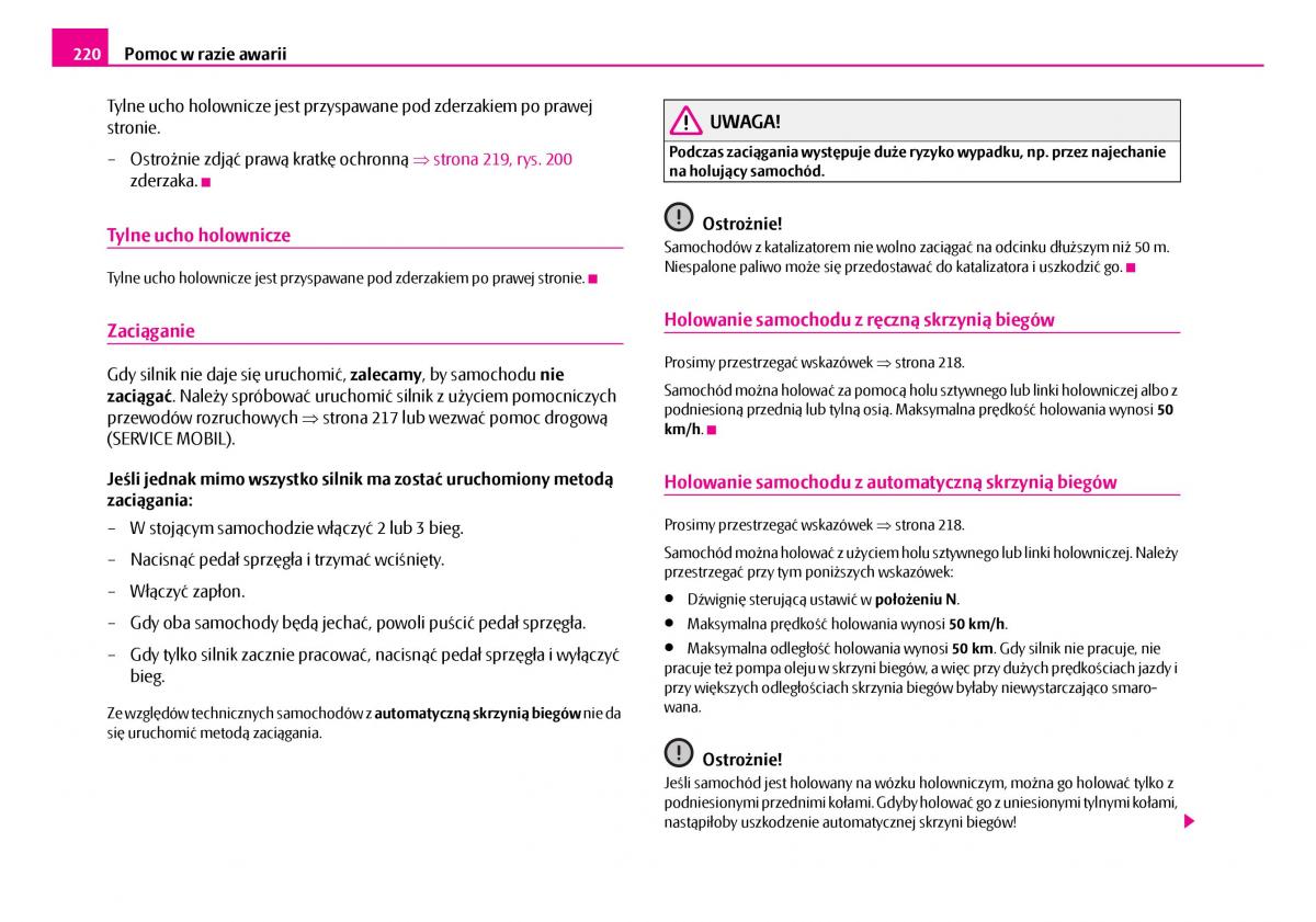 Skoda Superb I 1 instrukcja obslugi / page 221