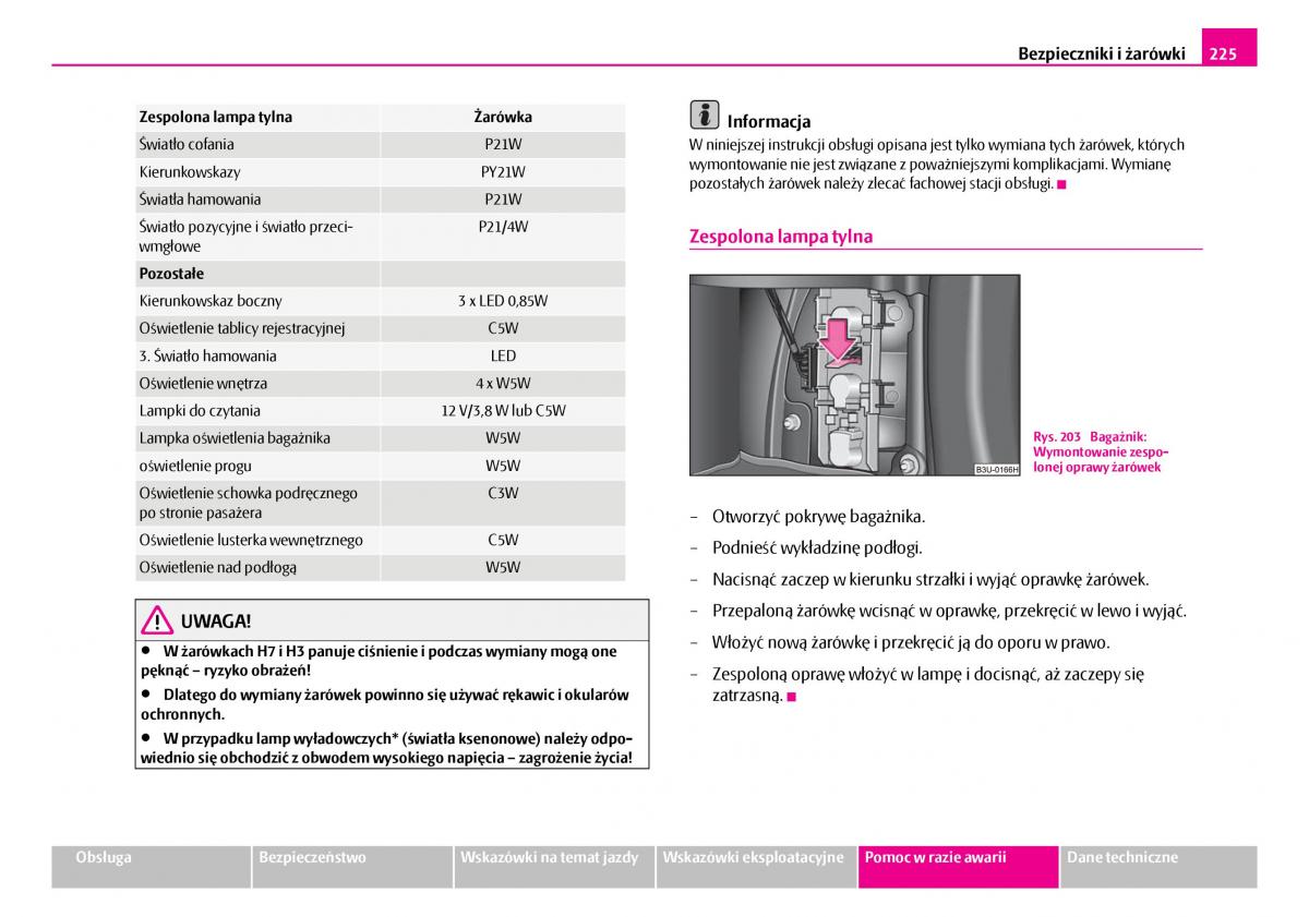 Skoda Superb I 1 instrukcja obslugi / page 226