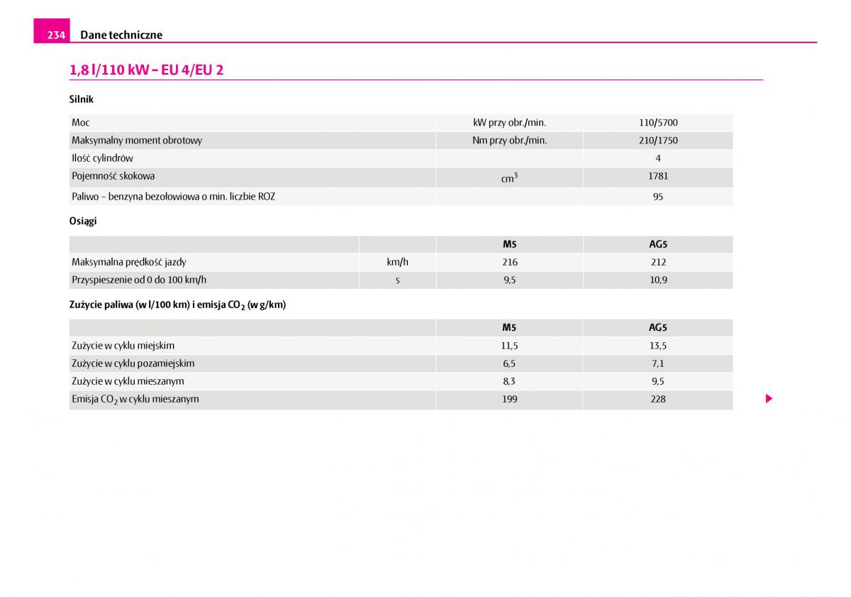 Skoda Superb I 1 instrukcja obslugi / page 235