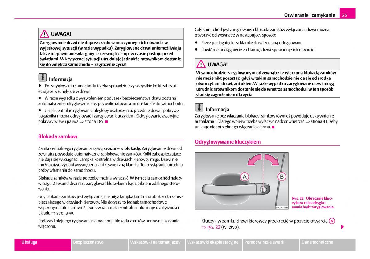 Skoda Superb I 1 instrukcja obslugi / page 36