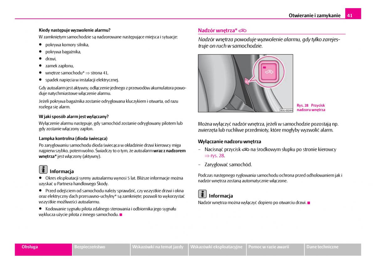 Skoda Superb I 1 instrukcja obslugi / page 42