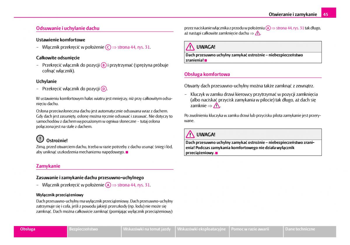 Skoda Superb I 1 instrukcja obslugi / page 46