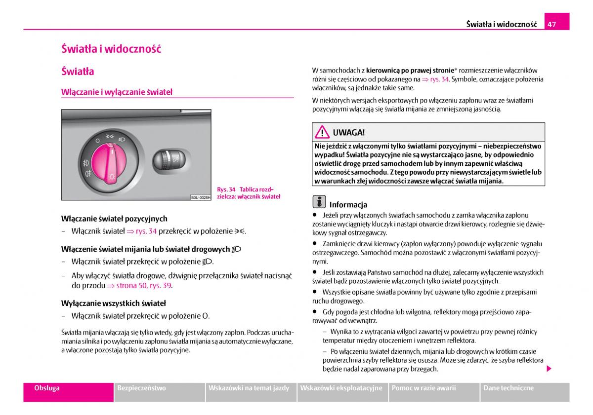 Skoda Superb I 1 instrukcja obslugi / page 48