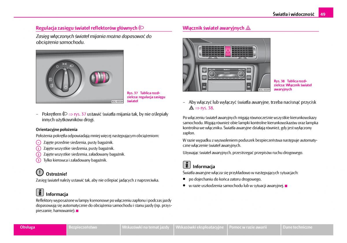 Skoda Superb I 1 instrukcja obslugi / page 50