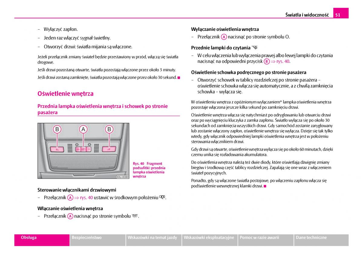 Skoda Superb I 1 instrukcja obslugi / page 52