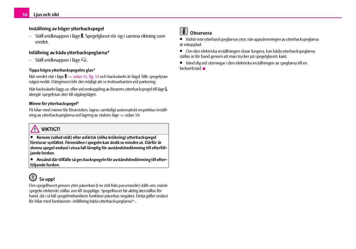 Skoda Superb I 1 instruktionsbok / page 57