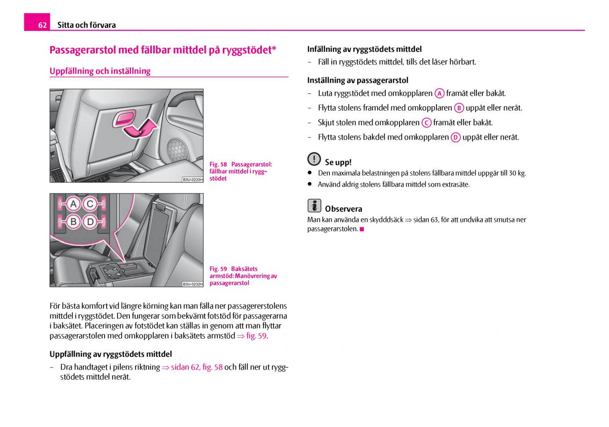 Skoda Superb I 1 instruktionsbok / page 63