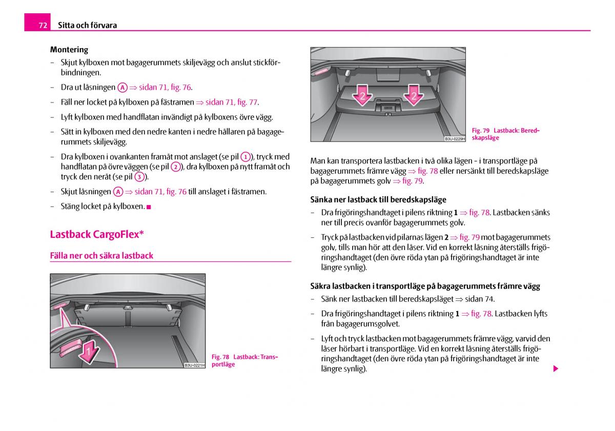 Skoda Superb I 1 instruktionsbok / page 73