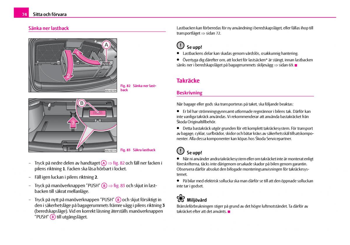 Skoda Superb I 1 instruktionsbok / page 75