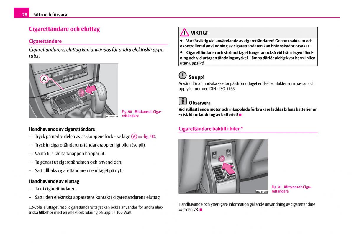 Skoda Superb I 1 instruktionsbok / page 79