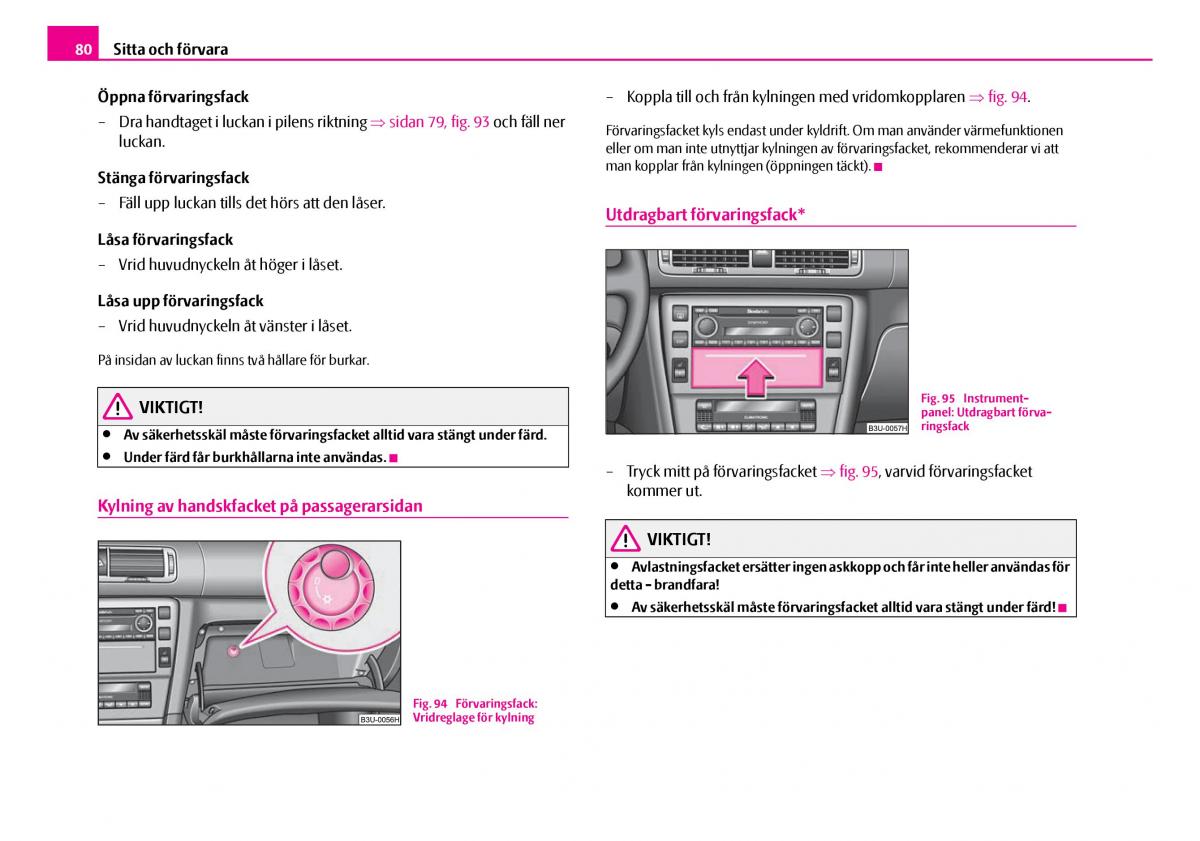 Skoda Superb I 1 instruktionsbok / page 81