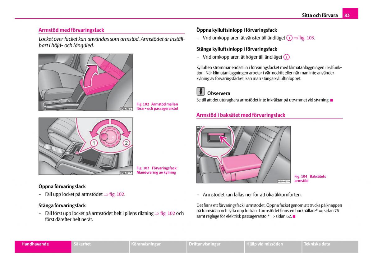 Skoda Superb I 1 instruktionsbok / page 84