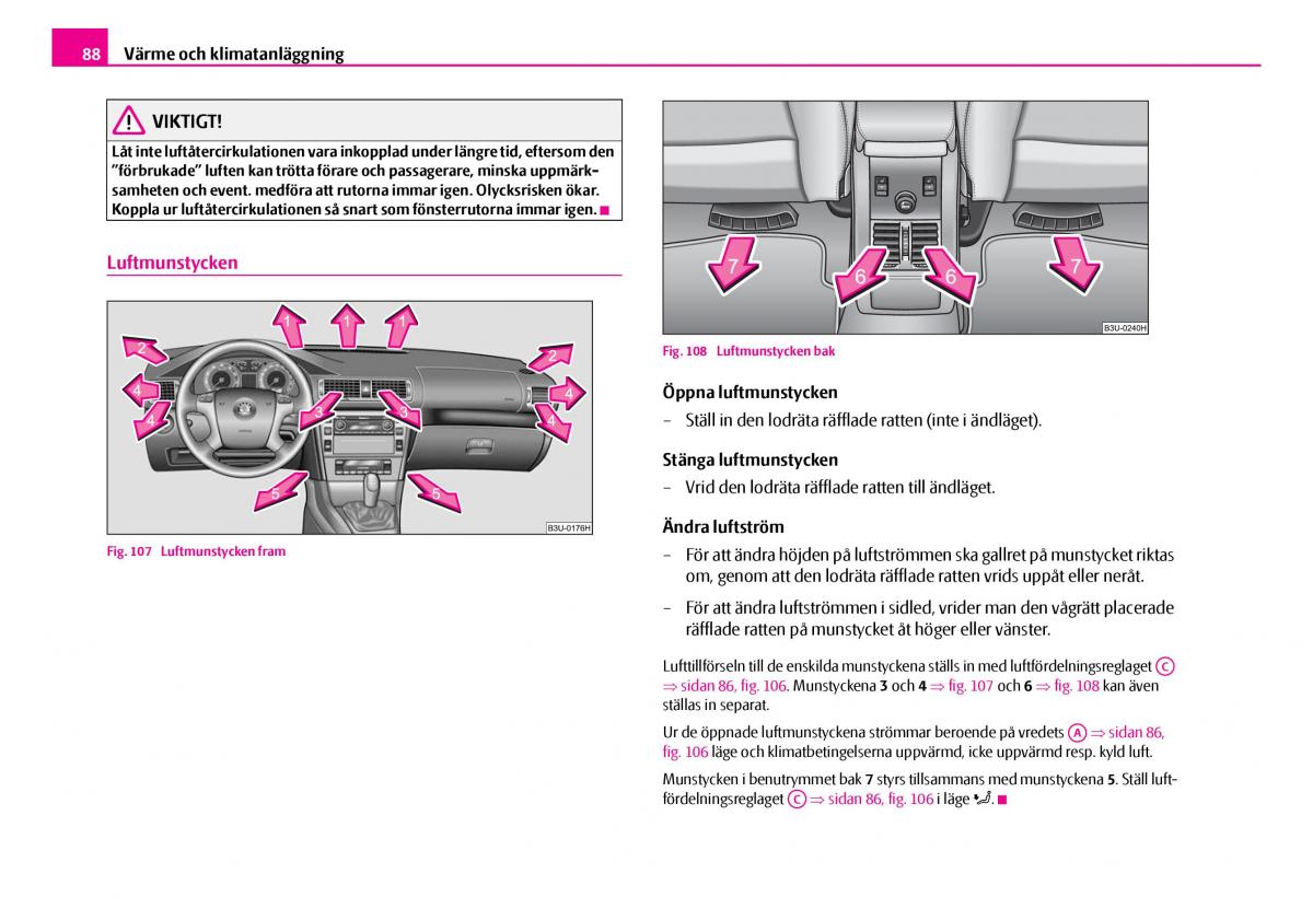 Skoda Superb I 1 instruktionsbok / page 89