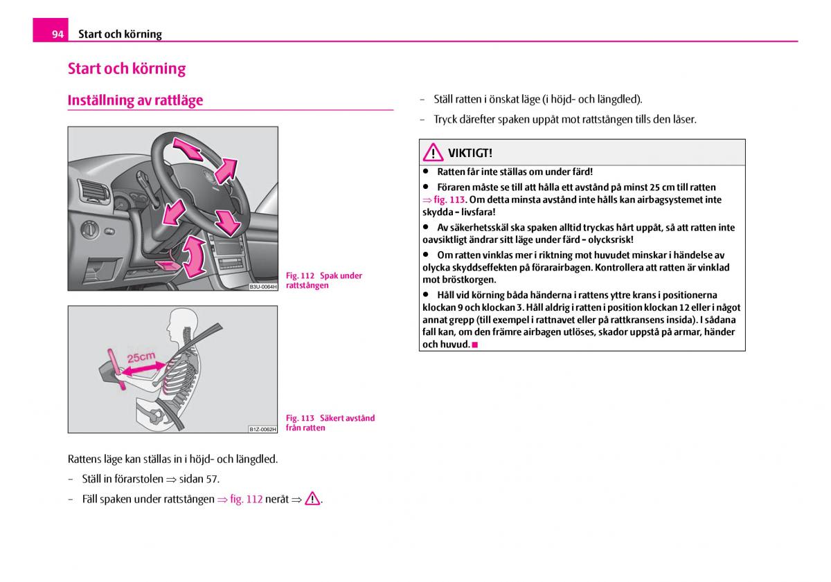 Skoda Superb I 1 instruktionsbok / page 95