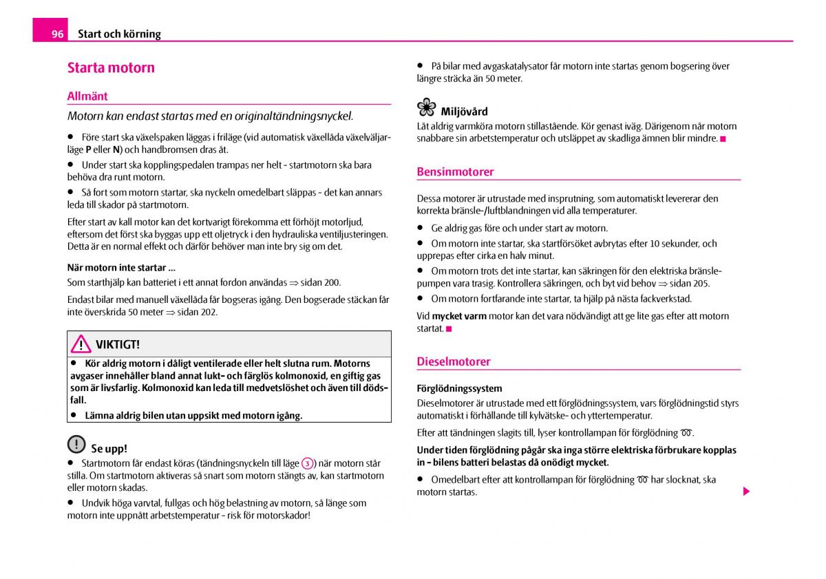 Skoda Superb I 1 instruktionsbok / page 97