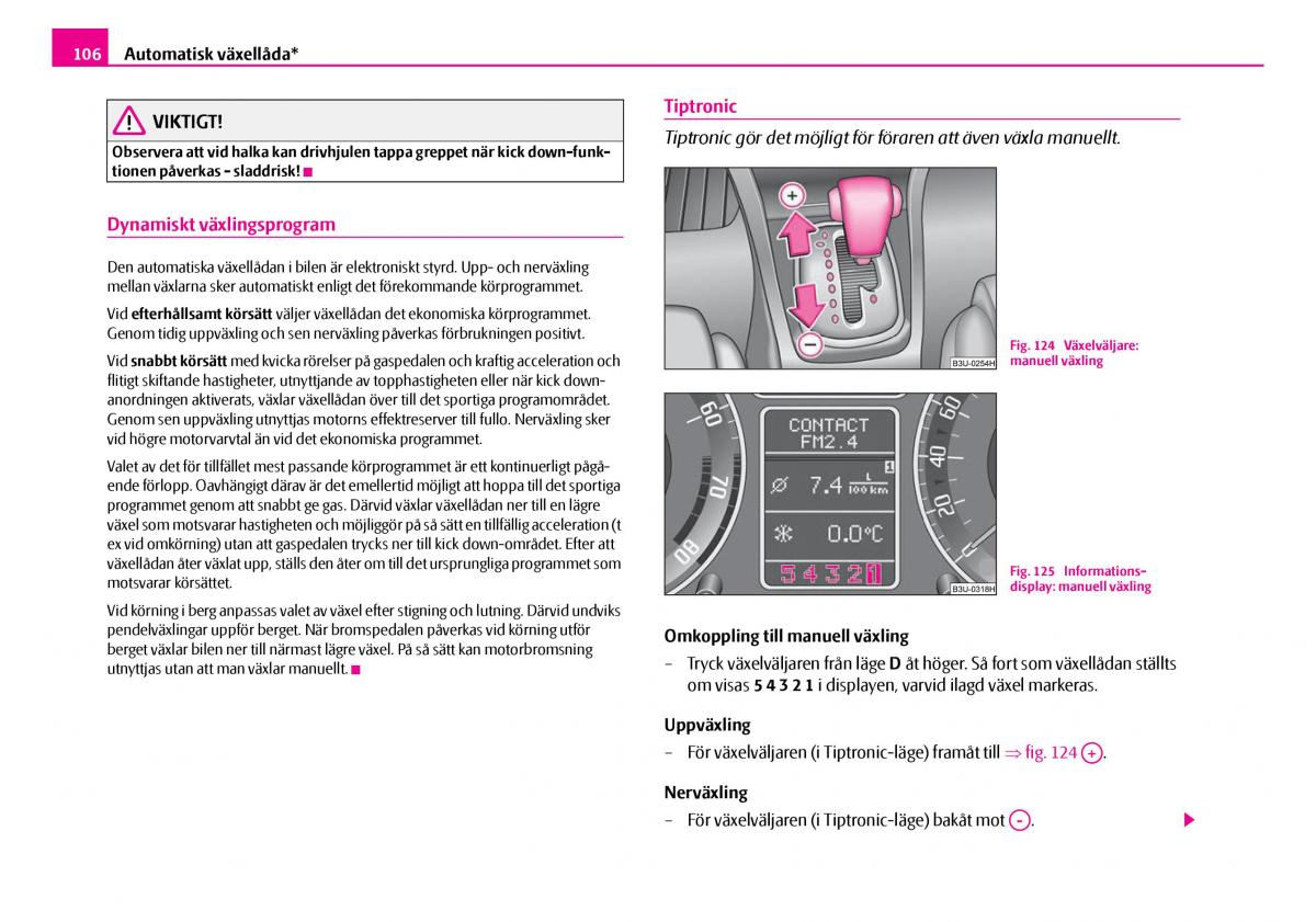 Skoda Superb I 1 instruktionsbok / page 107