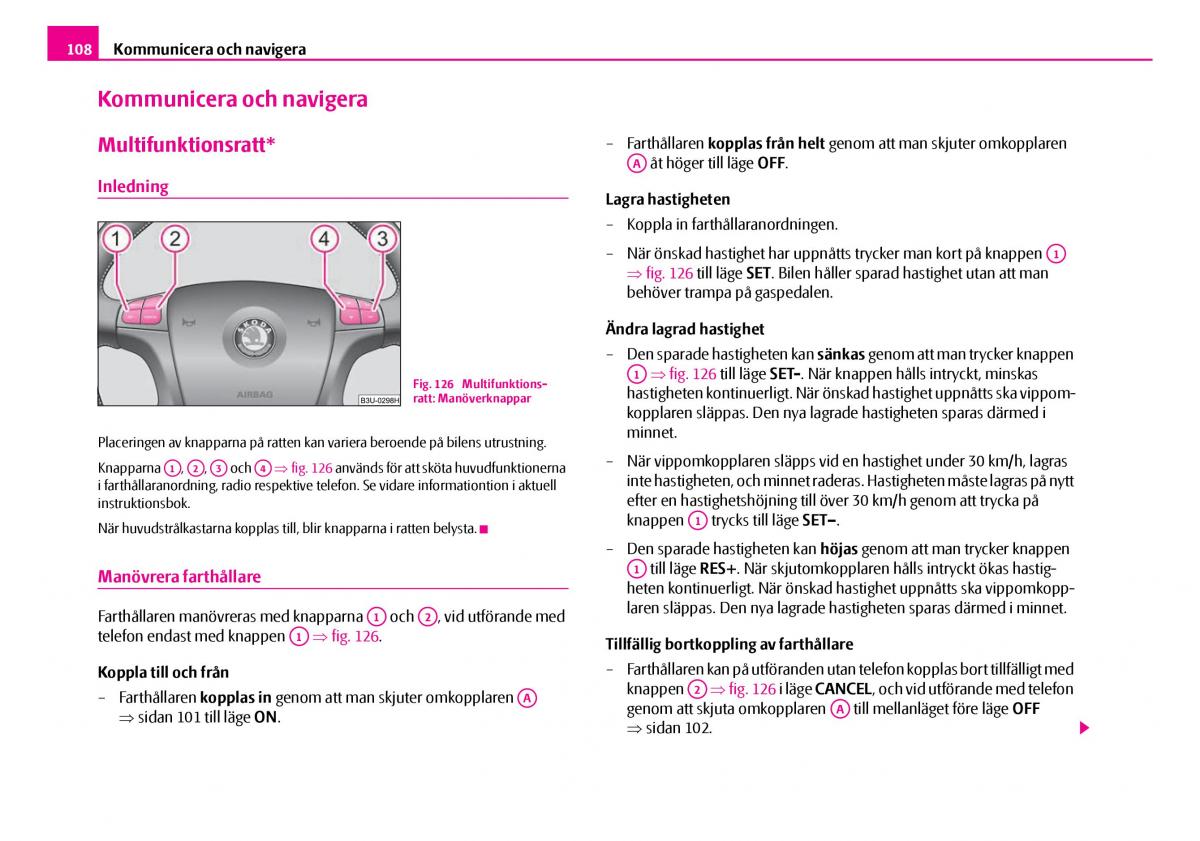 Skoda Superb I 1 instruktionsbok / page 109