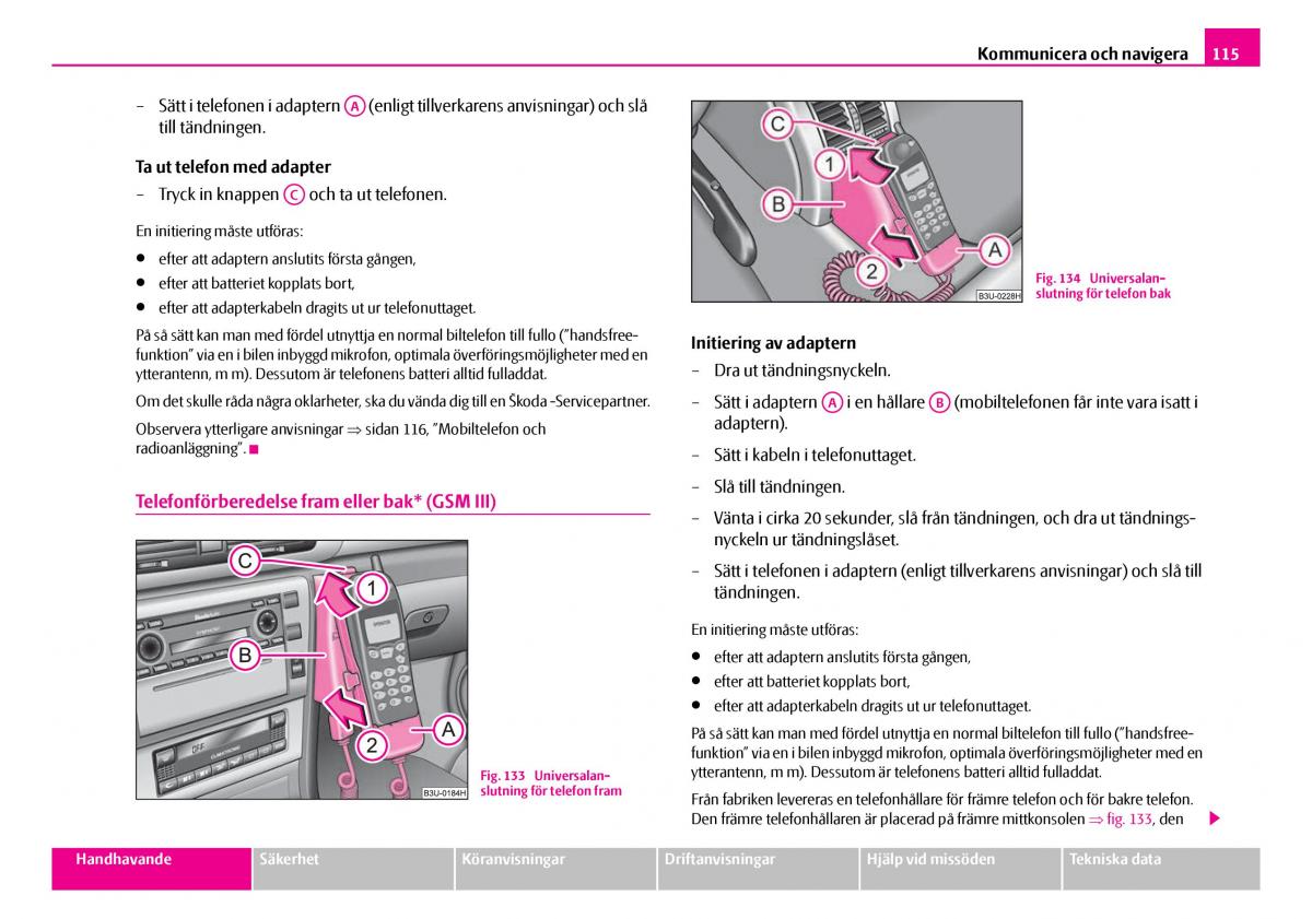 Skoda Superb I 1 instruktionsbok / page 116