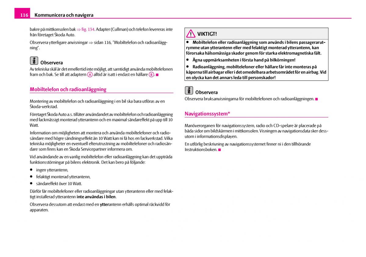 Skoda Superb I 1 instruktionsbok / page 117