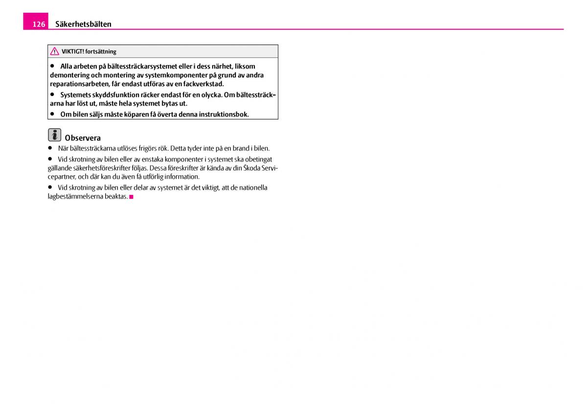 Skoda Superb I 1 instruktionsbok / page 127