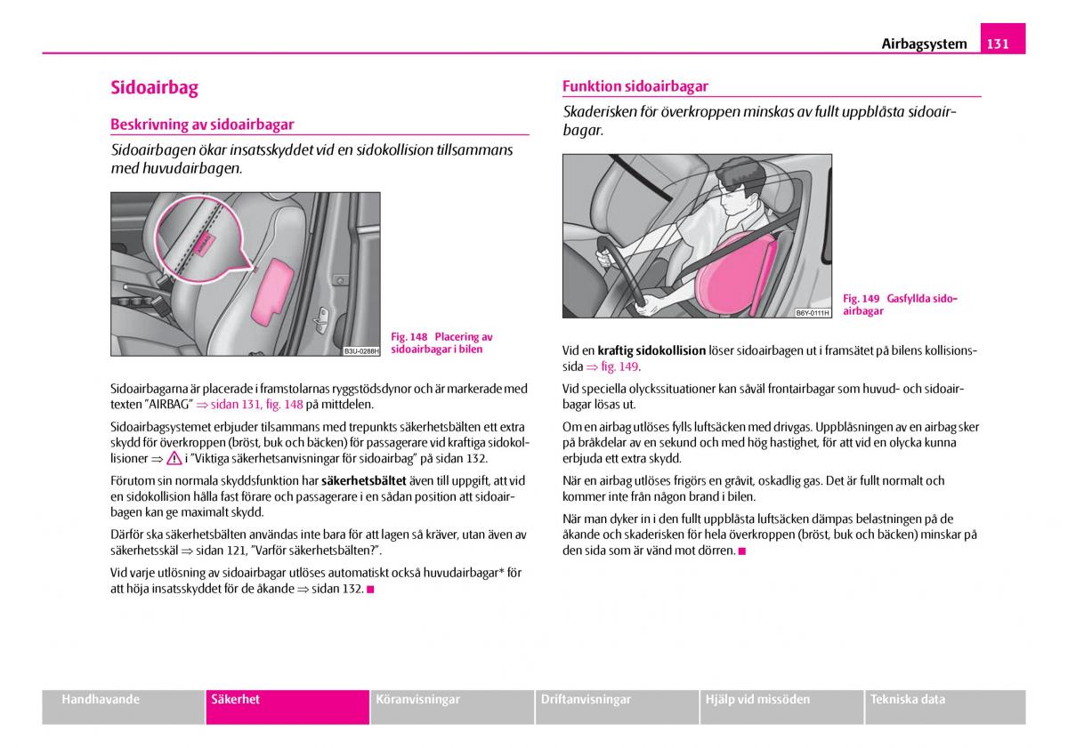 Skoda Superb I 1 instruktionsbok / page 132