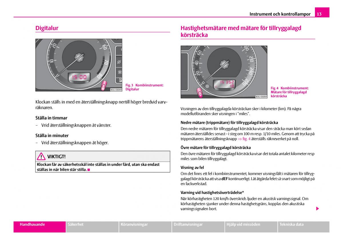 Skoda Superb I 1 instruktionsbok / page 14