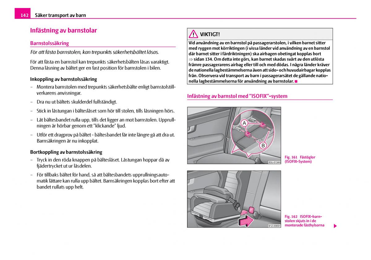 Skoda Superb I 1 instruktionsbok / page 143