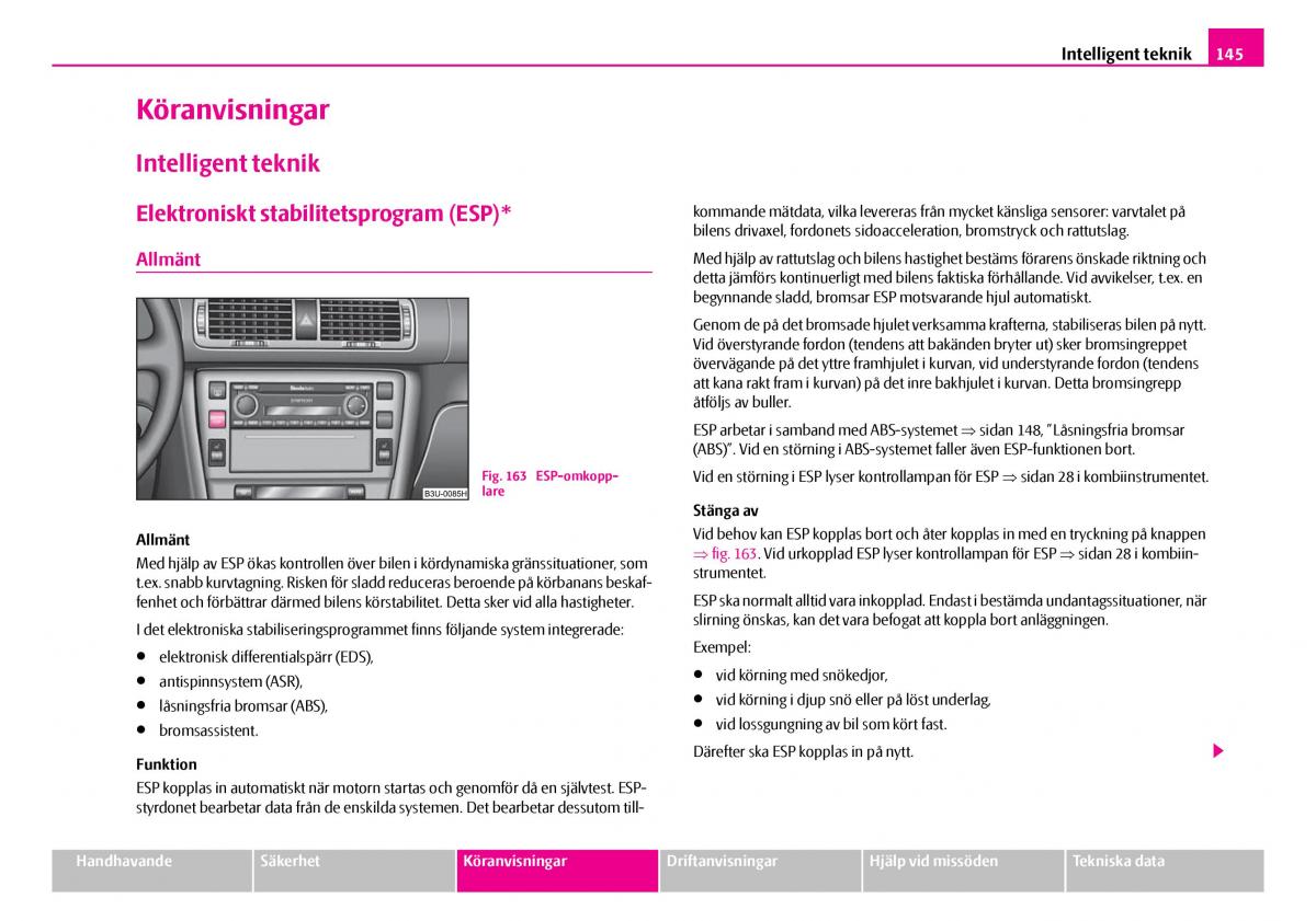 Skoda Superb I 1 instruktionsbok / page 146