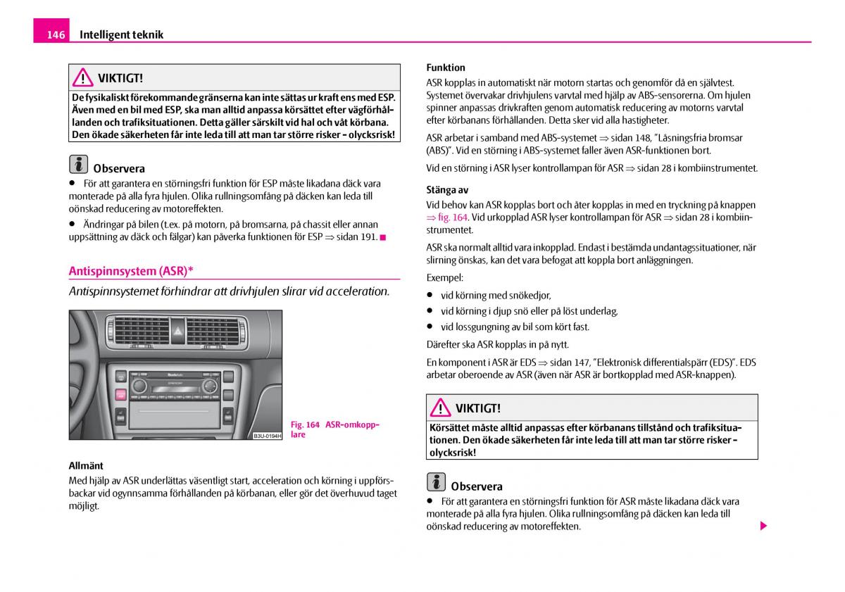 Skoda Superb I 1 instruktionsbok / page 147