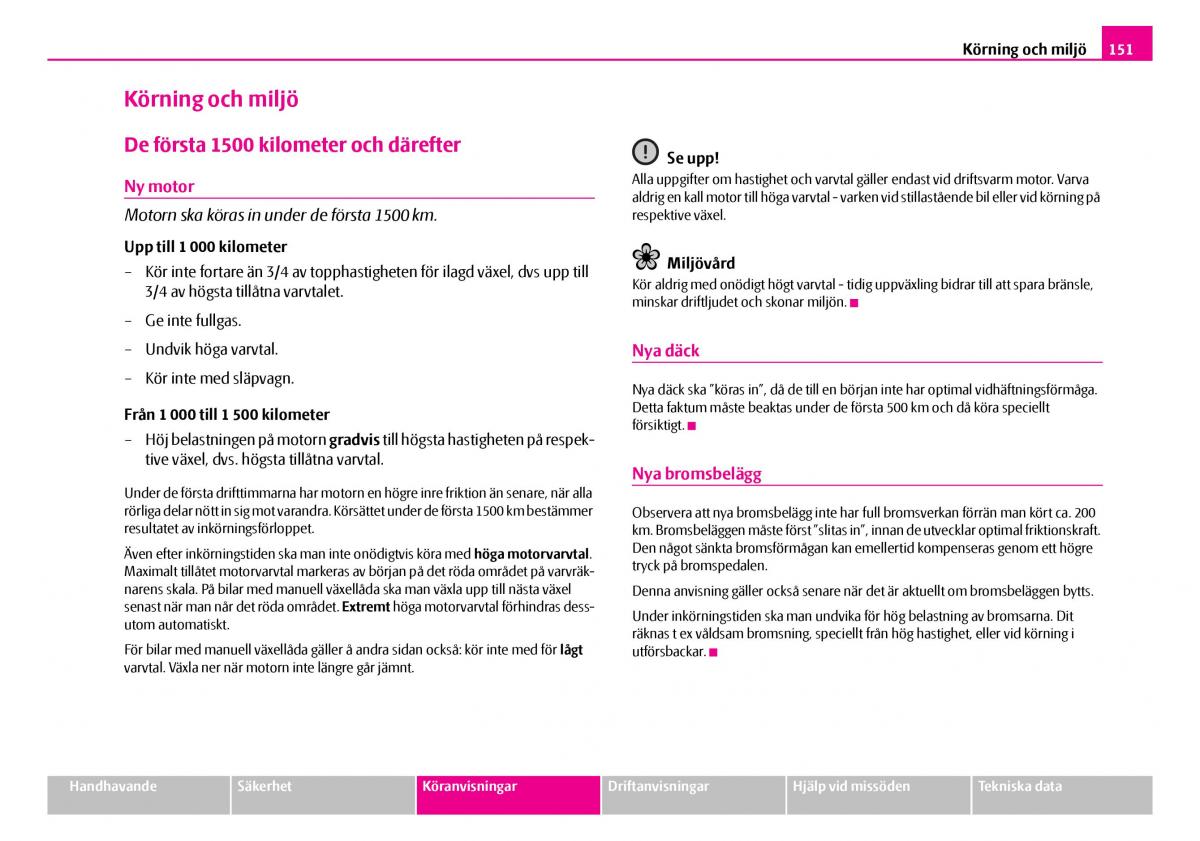 Skoda Superb I 1 instruktionsbok / page 152