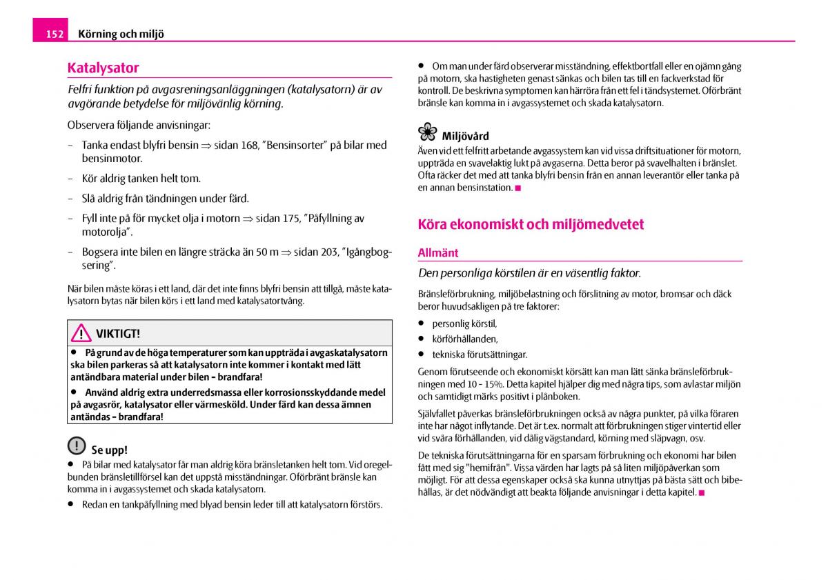 Skoda Superb I 1 instruktionsbok / page 153