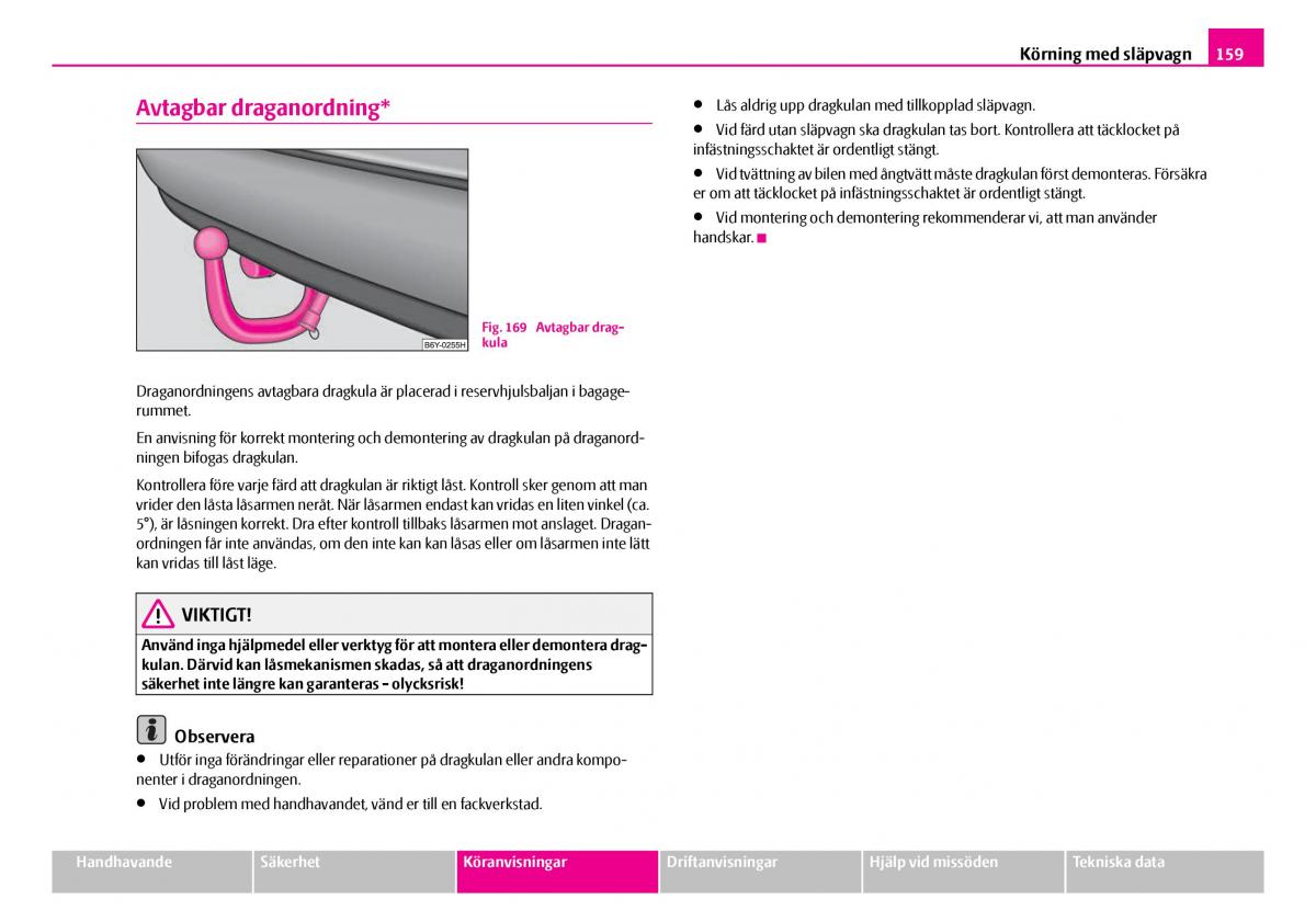 Skoda Superb I 1 instruktionsbok / page 160